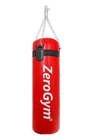 Zerogym Boks Kum Torbası 100cm X 29cm Premium Kalite,içi Dolu, Döner Mekanizma Ve Askı Aparatlı Kırmızı