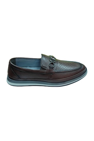 Serhan Ayakkabı 2009 Erkek Kahve 40-44 Deri Tokalı Loafer Ayakkabı Kahve