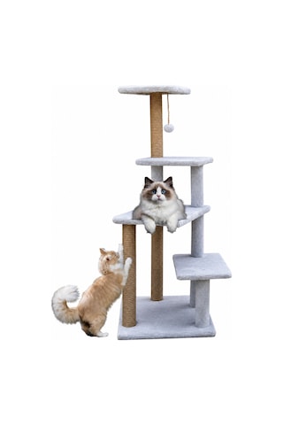 Missidea Mg02 Premium Çok Katlı Uzun Boy Kedi Tırmalama Tahtası Gri