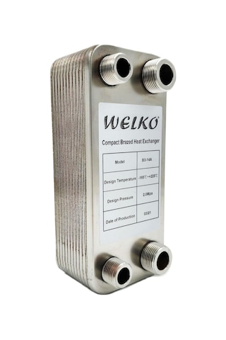 Welko El30c-28 Plaka Kaynaklı Plakalı Isı Eşanjör Bağlantı 3/4- 1/2 Kapasite 550 Litre/saat