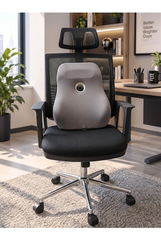 Yeni Nesil Visco Ortopedik Ergonomik Kaymaz Taban Terlemez Bel Desteği Sırt Minderi Bel Yastık Rahat Duruş Ortopedik