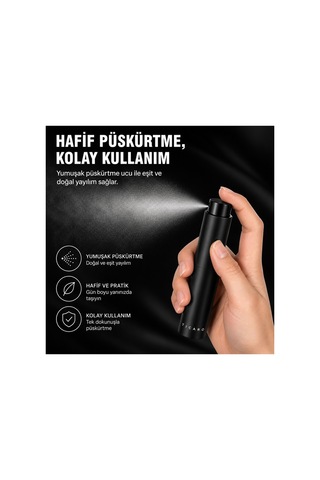 Tıcaro 3'lü Doldurulabilir Parfüm Atomizer Seti, 10 Ml, Siyah