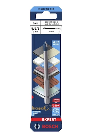 Bosch Expert Hex-9 3'lü Sert Seramik Ve Fayans Matkap Ucu Seti 2608902312