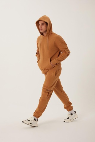 Quhox Erkek 3 İplik Jogger Eşofman Altı Kahverengi