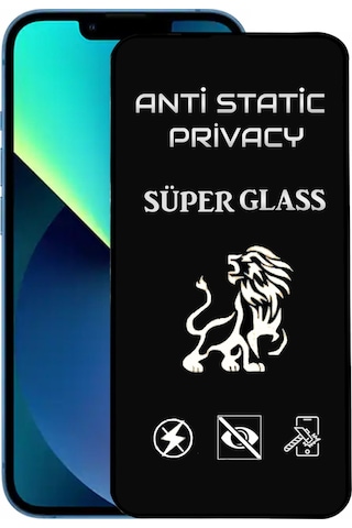 Apple Uyumlu   iPhone 13 Tam Kaplayan Anti Statik Hayalet Süper Cam Ekran Koruyucu