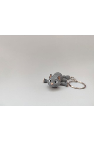 Sevimli Kedi Anahtarlık - 3d Baskı Özel Tasarım