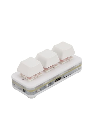 Xindoker 3 Tuşlu Programlanabilir Mekanik Kırmızı Switch Oyun Klavyesi, Usb Kablolu Rgb Aydınlatma, Hot Swap, Windows/mac Uyumlu, Beyaz