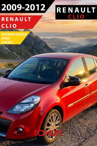 Renault Clio Mk3 2009 2012 Batman & Yarasa Ayna Kapağı Parlak Piano Black Sport