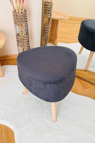 Bohem Tarz Teddy Kumaş Üçgen Puf, Makyaj Taburesi, Bench, Füme