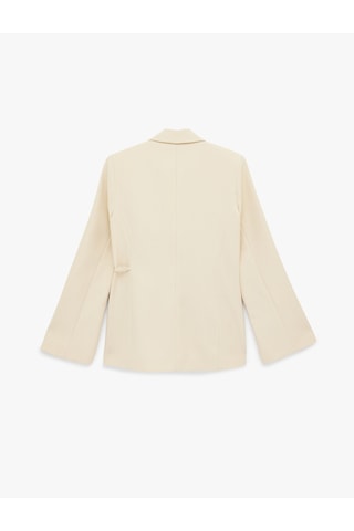 Koton Uzun Kollu Cepli Bağlama Detaylı Taşlı Blazer Ceket Ekru 6sak50065uw Ekru