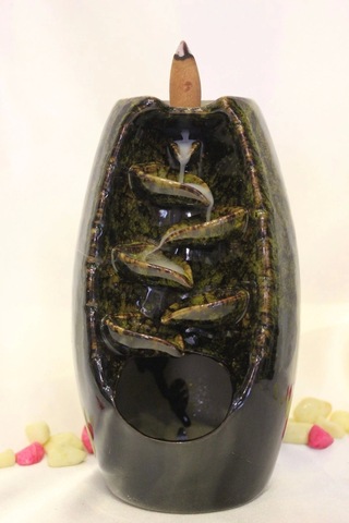 Geri Akış Tütsülük Ters Akış Tütsü Seramik Feng Şui Yeşil 01