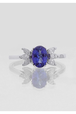 Lotus Çiçeği Tanzanite Tektaş Pırlanta Yüzük