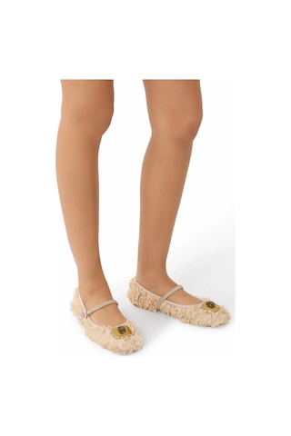 Kurt Geiger Pimlico Ballerina Kumaş Lüks Stil Kadın Babet Kahverengi