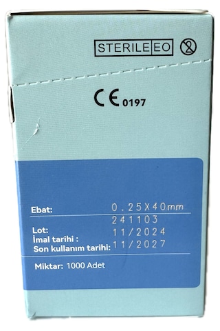 Akupunktur İğnesi Kuru İğne 0.25x40 Mm Beşli Tüpsüz 1000 Adet