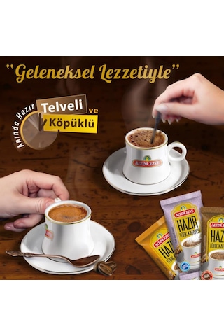 Altın Cezve Hazır Türk Kahvesi Ofis Seti Orta Şekerli 10'lu 10 x 9 G