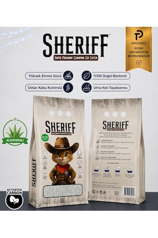 Sherıff Aloeveralı Beyaz Bentonit Kedi Kumu 10lt