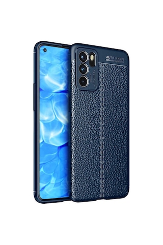 Oppo Reno 6 4G Kılıf Zore Niss Deri Desenli Silikon Kılıf
