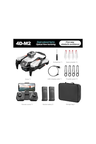 4d-m2 Çift Kameralı Engelden Kaçınma Özellikli Işıklı Katlanabilir Drone