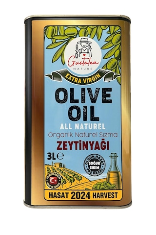 Gustolea Nature Organik Bebek Soğuk Sıkım Naturel Sızma Zeytinyağı 3 L