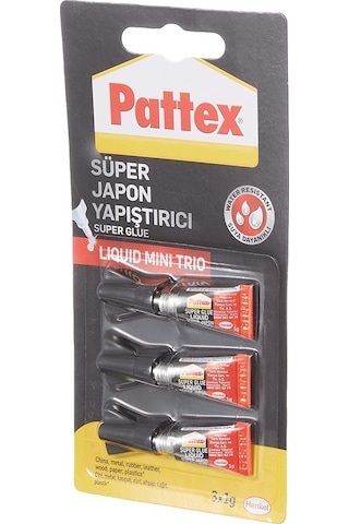 Pattex Süper Glue Hızlı Japon Yapıştırıcı Mini Trio 3X1 Gr
