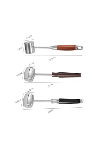 Cbtx 304 Paslanmaz Çelik Sığır Çekiç Kalınlaşmış Katı Tokmağı Mutfak Çift Taraflı Et Gevşek, Sap: Alüminyum