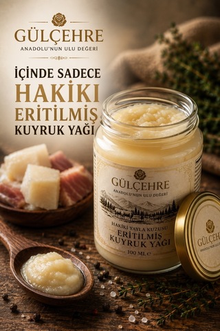 Yörem Afyon Anadolu'nun Ulu Değeri Hakiki Yayla Kuzusu Eritilmiş Saf Kuyruk Yağı 100 Ml