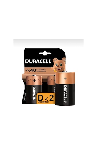Duracell Lr20/Mn1300 Alkalin Büyük Boy D Pil 10 x 2