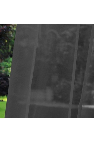 Pazly 1 Adet Modern Basit Su Geçirmez Düz Siyah Trilon Şeffaf Delikli Uv Koruyucu Güneşlik Perde Kumaşı Siyah