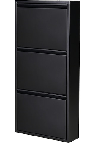 Kaser Siyah Metal Ayakkabılık 3'Lü Siyah