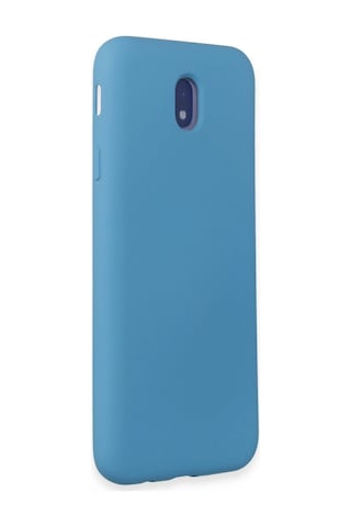 Samsung Galaxy J7 Pro / J730 Kılıf Nano İçi Kadife Silikon - Mavi