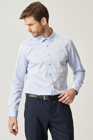 AC&Co / Altınyıldız Classics Erkek Acık Mavı Ütü Gerektirmeyen Non-ıron Taılored Slim Fit Dar Kesim %100 Pamuk Gömlek Açık Mavi