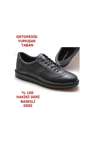 Ayakkabiburada 1050 Ortopedik Taban Hakiki Deri Erkek Kışlık Ayakkabı Siyah