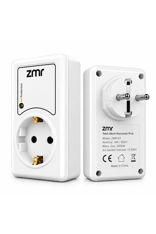 Zmr Yüksek Voltaj Korumalı & Çocuk Korumalı Tekli Akım Korumalı Priz Zmr-385