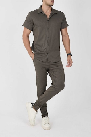 Mcz Giyim Haki Renk Ottoman Kumaş Slim Fit Erkek Pantolon - Gömlek Alt Üst Takım