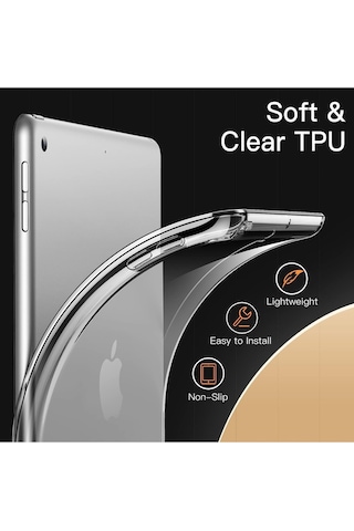 Apple Uyumlu iPad Mini 2 7.9 Kılıf Şeffaf Silikon Tpu Esnek Arka Kapak