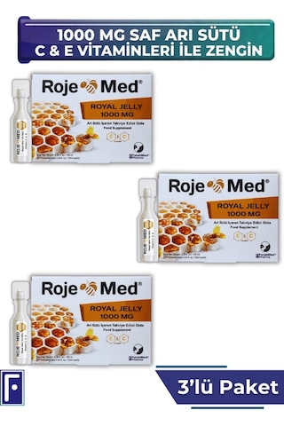 Royal Jelly 1000 Mg Arı Sütü Fresh Vitamin C & E 10 Shot 3'lü Avantaj Paketi
