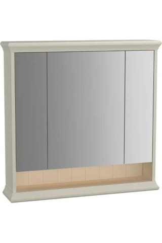 VitrA Valarte 80 Cm Fildişi Banyo Dolabı Aynalı Üst Modül 62233 Gri