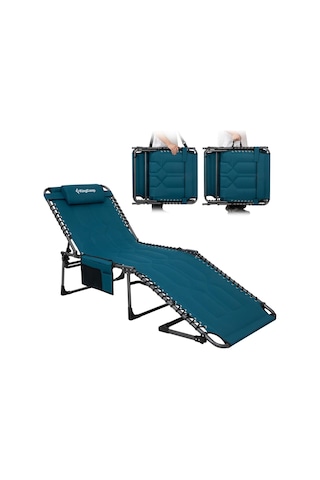 Kingcamp Magnolia B20 Premium 7 Kademeli Katlanır Dolgulu Şezlong Blue Mavi