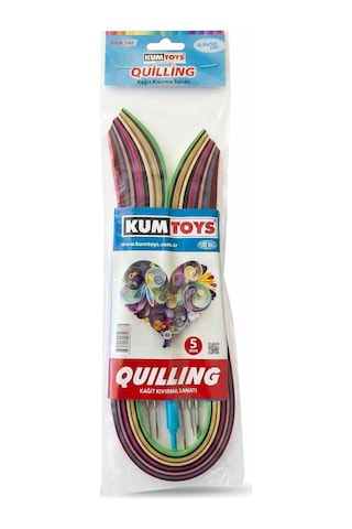 Hobi24 Quilling Seti, Kağıt + Kıvırma Aparatı 50cm5mm 15renk