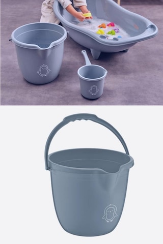 Flosoft Bebek Banyo Kovası, Saplı Oluklu Çok Amaçlı Kova 13 Litre Çok Renkli