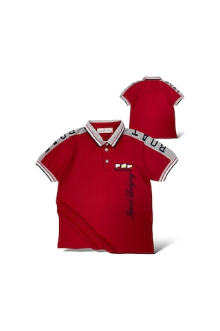 Polo Yaka Lakost Çocuk Tişört Mnk0505 Kırmızı