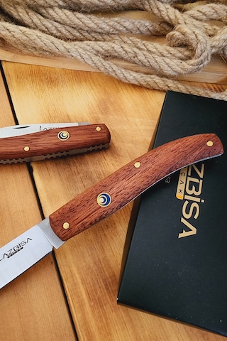 Ceviz Sap Çakı Kamp Çakısı Outdoor Piknik Bahçe Çakısı Çk122 Kahverengi