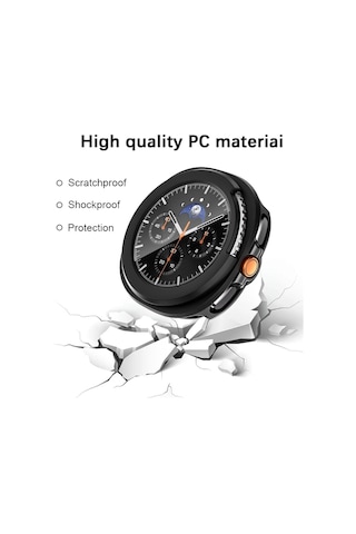 Samsung Galaxy Watch 8 Classic 46mm Uyumlu Sert Silikon Kasa Ve Ekran Koruyucu 360 Tam Koruma