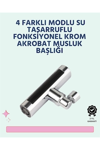 Krom Kaplamalı Çok Fonksiyonlu Musluk Başlığı Paslanmaz Malzeme Diğer