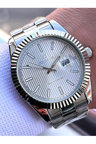 Coliseum Çelik Kordon Takvimli Kadran Kutulu Seri Erkek Kol Saati Ft.aas.ı008