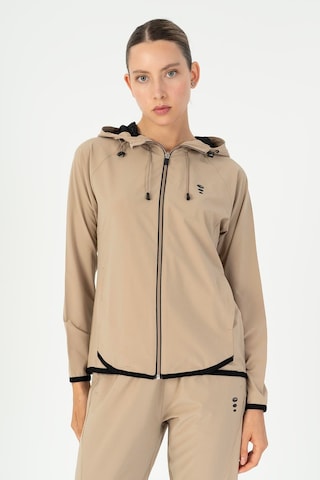 Maraton Regular Kadın Kapüşonlu Açık Vizon Tracktop Vizon