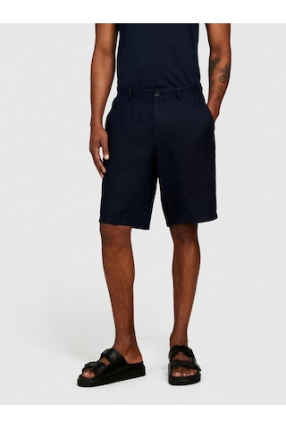 %100 Keten Slim Fit Bermuda Şort Erkek Lacivert Şort - 324p4aghs9010