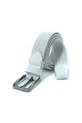 Elastik Örgü Kemer 3,5cm Beyaz Lastik Kemer Unisex