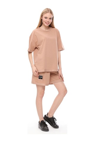 Hgfashion İkili Şort Tişört Takımı Kahverengi