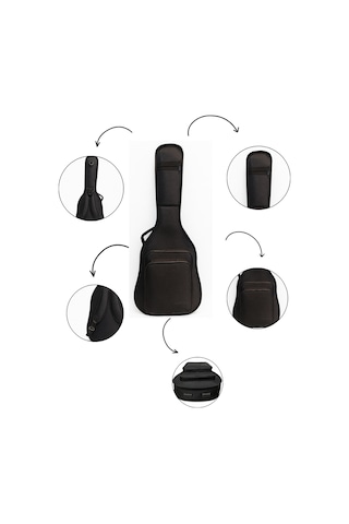 Pro Gigbag Kalın Akustik Gitar Kılıfı-çantası - Siyah 1900 Denye Lüx Kumaş - %100 Su Geçirmez
